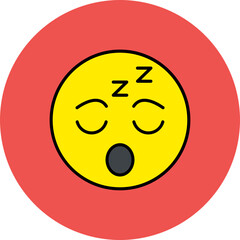 Sleepy Multicolor Circle Filled Line Icon
