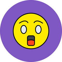 Shocked Multicolor Circle Filled Line Icon