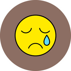 Crying Multicolor Circle Filled Line Icon