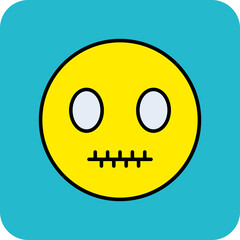 Silent Multicolor Round Corner Filled Line Icon