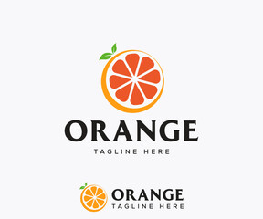  Orange Logo Design Template.	Orange Slice Logo Design. Fresh Orange Juice Logo. Juice Bar Logo Design Template	