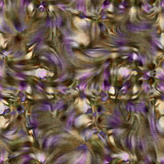 Fototapeta premium Marbled floral decorative pattern. Seamless botanical wash for organic all over print. Retro fashion tile. 