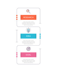 Vertical infographic design with icons and 3 options or steps. Thin line. Infographics business concept. Can be used for info graphics, flow charts, presentations, mobile web sites, printed materials.