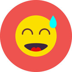 Embarrassed Multicolor Circle Flat Icon