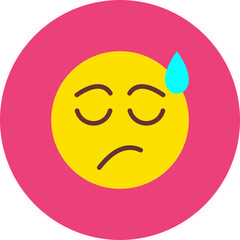 Disappointed Multicolor Circle Flat Icon