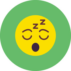 Fototapeta premium Sleepy Multicolor Circle Flat Icon