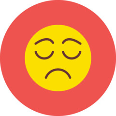 Sad Multicolor Circle Flat Icon