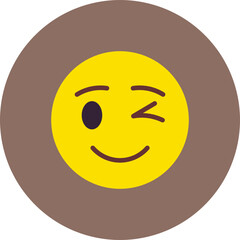 Wink Multicolor Circle Flat Icon