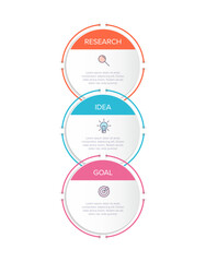 Vertical infographic design with icons and 3 options or steps. Thin line. Infographics business concept. Can be used for info graphics, flow charts, presentations, mobile web sites, printed materials.