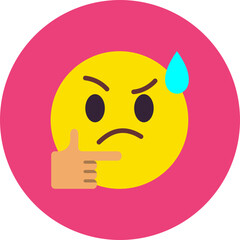 Thinking Multicolor Circle Flat Icon