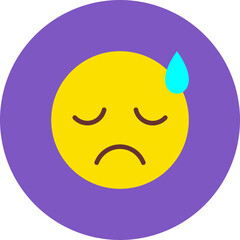 Upset Multicolor Circle Flat Icon