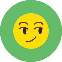 Smirking Multicolor Circle Flat Icon