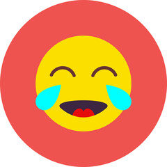 Laughing Multicolor Circle Flat Icon