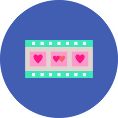 Wedding Video Multicolor Circle Flat Icon