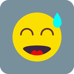 Embarrassed Multicolor Round Corner Flat Icon