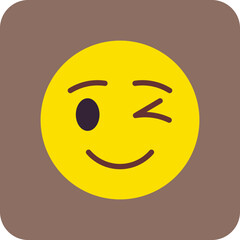 Wink Multicolor Round Corner Flat Icon