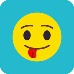Fototapeta premium Tongue Out Multicolor Round Corner Flat Icon