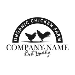 Fototapeta premium Chicken farm logo vector illustration vintage logo design