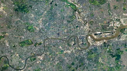 Deurstickers Satellite view of London, United Kingdom from the space. Elements of this image furnished by NASA. © elroce