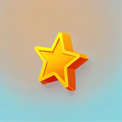 Fototapeta premium Yellow star. Customer rating feedback, rang, rating, achievements and decor concept. 3d 2d illustrated icon. Cartoon minimal style.
