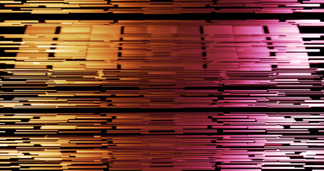 Render with a surface made of rectangles in yellow and pink light