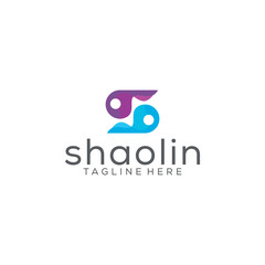 Abstract app logo with S and Shaolin letters