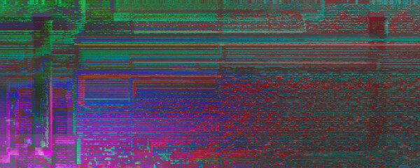 Abstract iridescent glitch art texture background image.