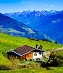 Fototapeta na wymiar landscape at the Zillertal valley in austria
