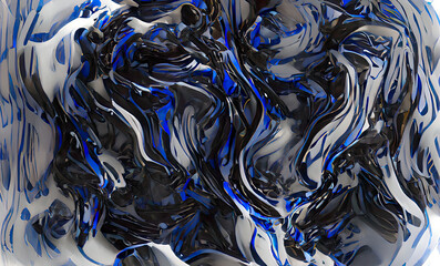 Abstract Blue Marble ink Art Background, Texture and Illustration