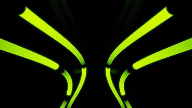 Abstract green gradient moving tubes loop animation