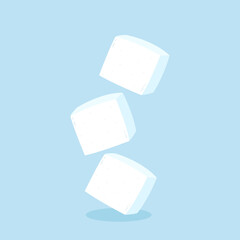 Sugar bar for Cafe concept vector illustration. Sugar cube stack. Sugar cube cartoon vector.