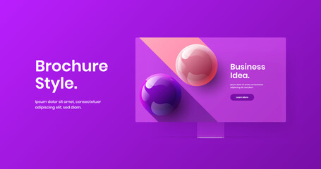 Abstract banner vector design illustration. Vivid monitor mockup website template.