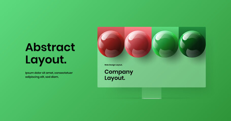 Abstract landing page vector design concept. Simple desktop mockup banner layout.