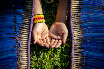 Sao Paulo, SP, Brazil - November 13 2021: Indigenous People.
