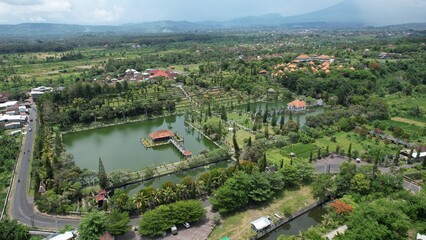 Bali, Indonesia - November 15, 2022: The Water Garden of Tirta Gangga