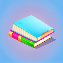 3d Books icon for web design isolated, Education and online class concept. raster 2d illustrated.