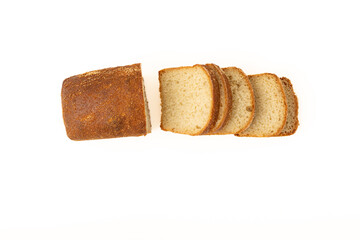 Wheat bread isolated on white background.