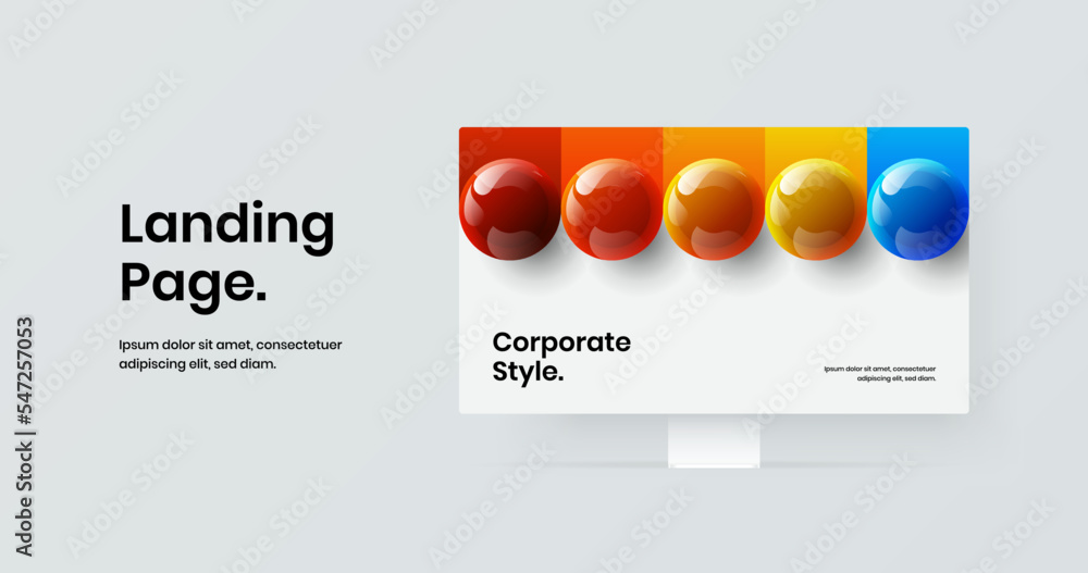 Aufkleber premium website screen vector design concept. amazing display mockup web project illustration.