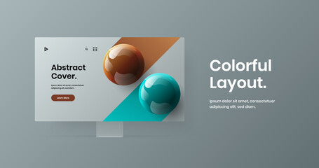 Creative presentation vector design concept. Amazing display mockup site screen template.