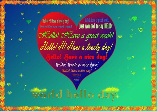 A beautiful poster or banner of world hello day.