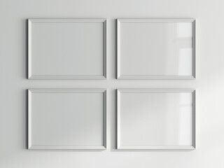 gallery wall mockup, white photo frame on white background, frame mockup, 3d render