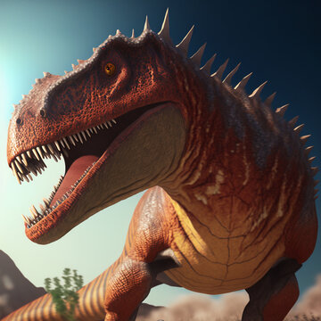 An image of a 3d rendered dinosaur