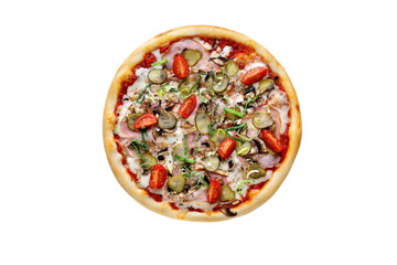 Italian pizza on a white background isolated
