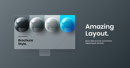 Simple website vector design template. Abstract monitor mockup presentation illustration.