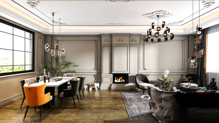 room,  living room, dining room, room with fireplace, luxury room, interior design