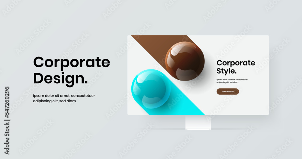 Canvas Prints minimalistic web project vector design layout. simple computer monitor mockup landing page illustrat