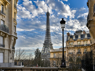Eiffel tower and old buildings 
