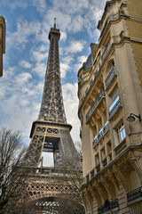 Eiffel tower and old buildings 