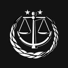 Justice balance symbol. Vector illustration for design or logo. Generative AI