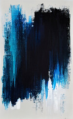 Blue and black canvas print. Modern art. Designed using generative ai.